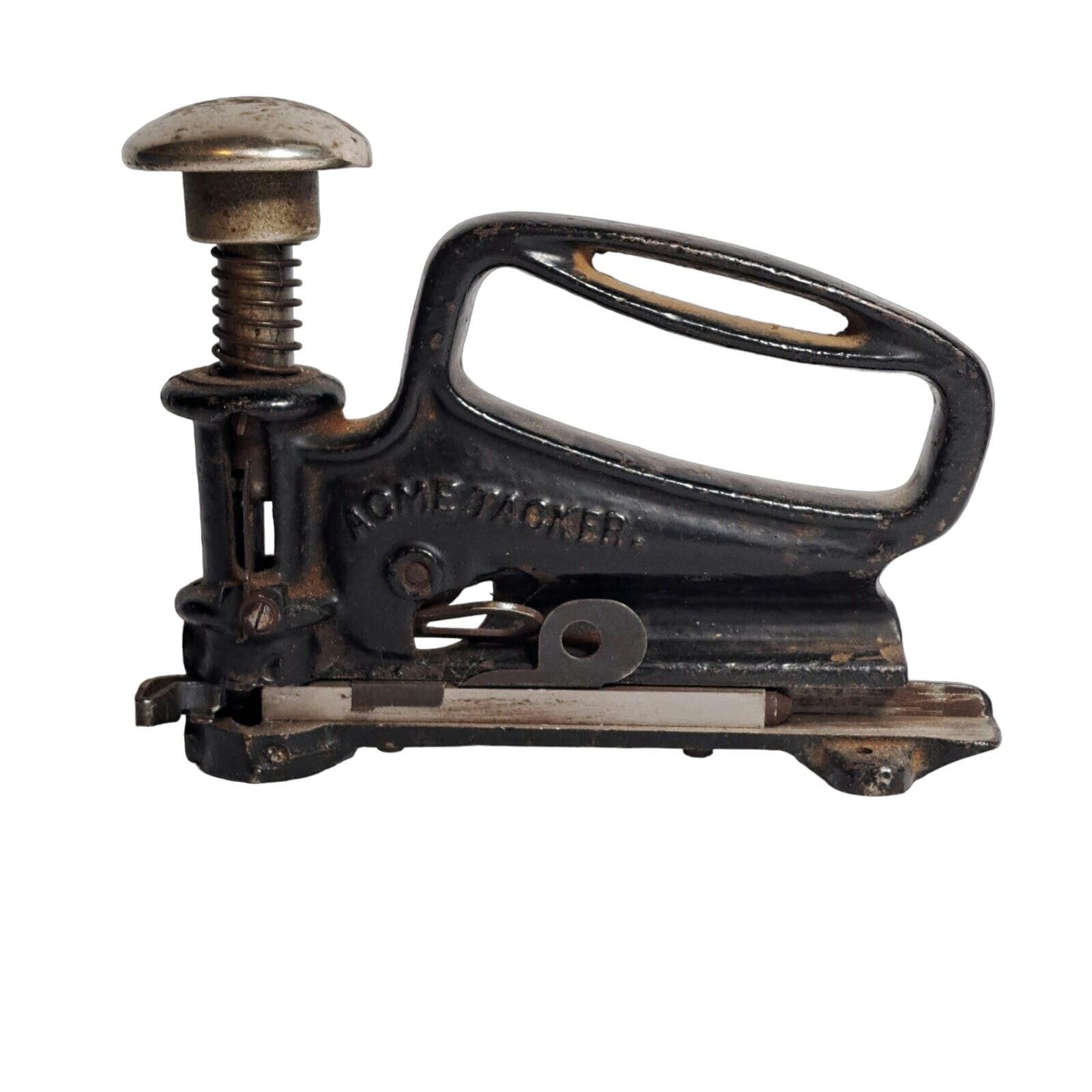 Antique Vintage Acme Tacker Staple Gun Markwell Mfg. New York Cast Iron