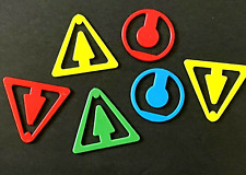 Vtg 80s Geometric Plastic Flat Colorful Triangle Paper Clip Prop Desk Set of 6 picture