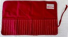 Vintage Rare Hu Friedy Red Roll Up Canvas Carrier 25 Hand Dental Instruments picture