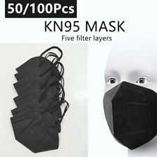 50/100 Pcs Black KN95 Face Mask 5 Layers Cover Protection Respirator Masks KN95 picture