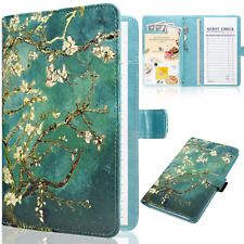 Leather Waitress Book Organizer - Server Wallet with Zipper (Almond Blossom) picture