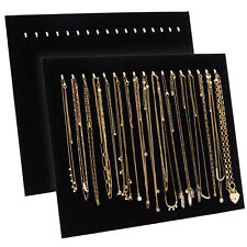 2 Pack Jewelry Display for Selling, Black Velvet Boutique Necklace Stands picture