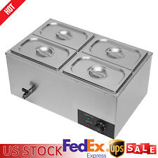 Electric Food Warmers 4-Pan Buffet Server with Lid and Tap 110V Stainless  picture