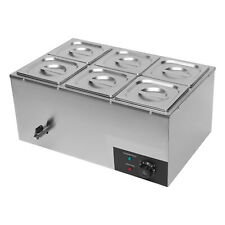 Electric Food Warmers 6-Pan Buffet Server with Lid and Tap 110V Stainless picture