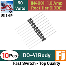 1N4001 Diode (10 Pcs) 1A 50V Rectifier Diode DO-41 Fast Switch IN4001 | US SHIP picture