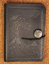 Oberon Design - Vintage  Planner Cover - Black Tooled Leather Design  picture