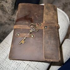 Vintage Leather 5 X 7 Antique Handmade with Key Fashioned Journal Unused picture