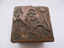 Vintage Printing Letterpress Printers Block Copper Grab Bull by The Horns picture