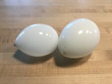 Vintage 2-Hand Blown Milk Glass Nesting Laying Eggs For Geese 3
