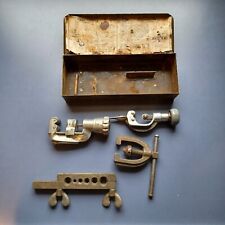 Vintage Imperial Brass Tubing Cutters + Flaring Tool + Case Chicago USA -X9  picture