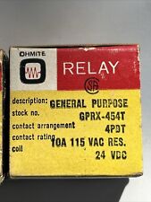 OHMITE RELAY Vintage NEW OLD STOCK NOS GPRX-454T  10A 115Vac 24V 4PDT picture