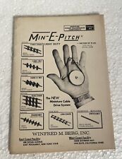 Vintage 1970 Winfred M. Berg Min-E-Pitch Light Duty Cable Drive Catalog M1 picture