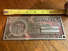 Vintage Murphy Swichgage Murphymatic Model C-6065 Metal Plate picture