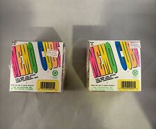 Vintage-Memo Cube Lot-80s/90s-Neon Green/Pink-Post it/Sticky Note-Made in USA picture