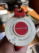 Vintage PENNCRAFT Rotary Compact Manual Hand-Held Label Maker Red picture
