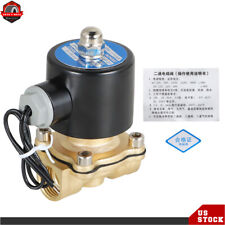 1/2 in 12V DC Brass Electric Solenoid Valve NPT Gas Water Air Normally Closed US picture
