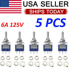 3 Position Micro Mini Toggle Switch AC ON/OFF/ON SPDT 6 Amp, AC125V 5 Pcs picture