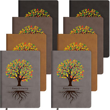 8 Pack Life Tree Leather Writing Journal for Women Men A5 Vintage Diary Notebook picture