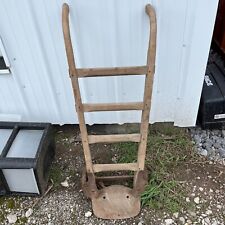 Antique Vintage Hand Cart Dolly Wooden Frame Iron Wheels - 1900s picture