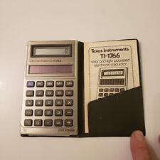 Vintage 1981 Texas Instruments TI-1766 Solar Pocket Calculator w/ Case & Manual picture