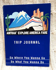 Vintage 90s Amtrak Explore America Fare Trip Planner Journal Travel Diary Blue picture
