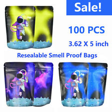 100PCs Resealable Smell-Proof Mylar Foil Bags Zip Lock Pounch Food Storage Bags picture