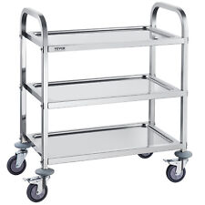 VEVOR 3-Tier Stainless Steel Medical Cart Mobile Trolley 400 lbs for Lab Clinic picture