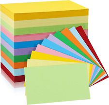 Tecmisse Colored Blank Index Cards, 600 Sheets Flash Cards, 3 X 5 Inch Study Car picture
