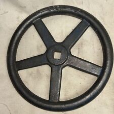 Vintage 10” Five Spoke  7/8” Square Bore Cast Steel Hand Wheel Steampunk Art Sp picture