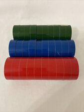 Rotex VINTAGE LABEL TAPE 30 ROLLS 3 COLORS BLUE GREEN RED VGC picture