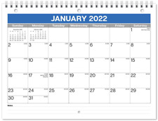 Dunwell Blue Wall Calendar July 2021-December 2022 18 Months 8.5