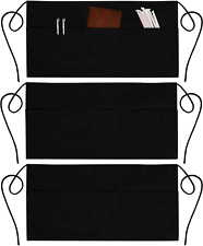 3 Pack Server Aprons with 3 Pockets - Waist Apron Waiter Waitress Apron Water Re picture