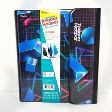{Mead} Trapper Keeper Binder, Blue Vintage Retro 80s Look Shapes and Lasers picture