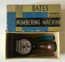 Vintage Bates Numbering Machine Lever Movement 6 Wheel Style E in Original Box picture