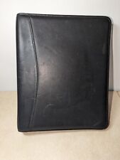 Vintage Franklin Quest Classic Leather Planner Black Zip 7 Ring Binder 9 x 11 picture