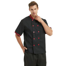 Unisex Short Sleeve Chef Coat Jacket Men Women Kitchen Workwear Cooking Uniform picture