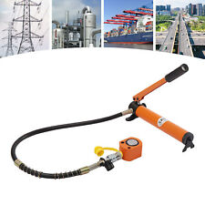 10 Tons Hydraulic Jack Pump Ram Cylinder Manual Hydraulic Hand Pump Low Profile picture
