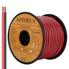 AOTORUA 100FT 14/2 Gauge Red Black Cable Hookup Wire, 14AWG 2 Conductor 2 Color  picture