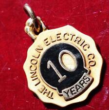 10k yellow gold 10yr service pendant The Lincoln Electric Co. vintage 3.5gr picture