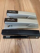 Lot Of 3 Vintage Metal Swingline Staplers Tan And Black 747 USA 94-41 Heavy Duty picture