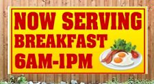 NOW SERVING BREAKFAST Advertising Vinyl Banner Flag Sign Many Sizes Available picture