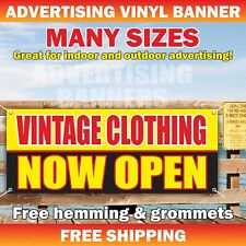 VINTAGE CLOTHING NOW OPEN Advertising Banner Vinyl Mesh Sign  picture