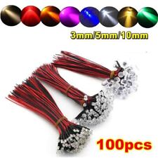 100pcs Pre Wired DC 9-12V 3mm 5mm 10mm LED Light Bulb Emitting Diodes 20mm picture