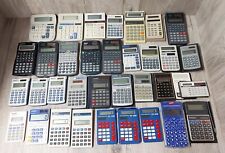 Lot of 34 Vintage Handheld Pocket  Desktop Calculators Basic Financial picture