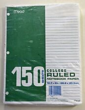 Mead College Ruled Notebook Paper 150 VTG 2000 trapper keeper 3 ring loose leaf picture