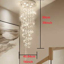Modern Spiral Lighting Drop Chandelier Crystal Pendant Lamp Ceiling Light Home picture