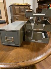 Vintage STEELMASTER Office Equipment Metal Stacking Desk Letter Trays & File Box picture