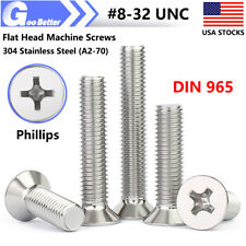 #8-32 A2 Stainless Steel Phillips Flat Head Countersunk Machine Screws DIN 965 picture