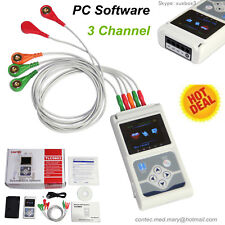 24 hours 3-Channel ECG Holter EKG PC Recorder PC Software Analyzer System USA picture