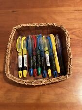 Swedish vintage birch bark woven basket tray with Sharpie Accent highlighters picture
